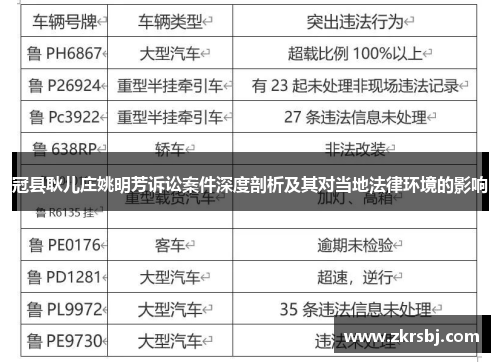 冠县耿儿庄姚明芳诉讼案件深度剖析及其对当地法律环境的影响